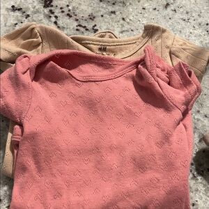 H&M Pink and Tan Baby Bodysuits